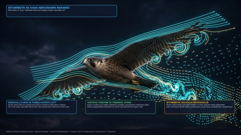 Biyomimetik ve Avian Aerodinamik Mekaniği 4K İnfografik