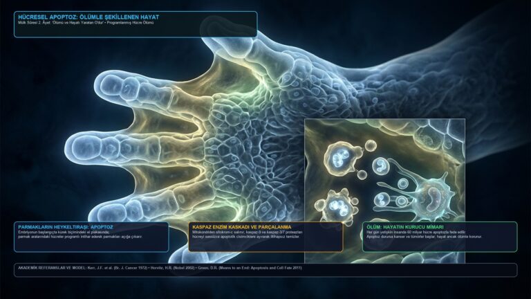 Hücresel Apoptoz ve Programlanmış Ölüm 4K İnfografik