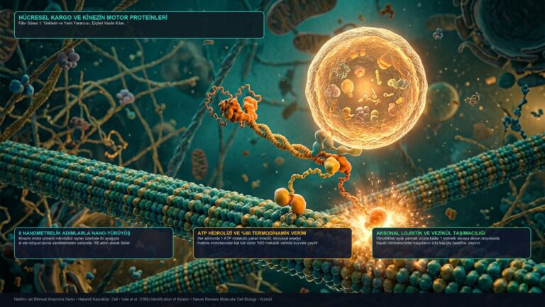 Hücresel Kargo ve Kinezin Motor Proteinleri 4K İnfografik