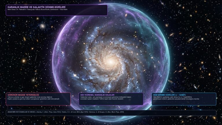 Karanlık Madde ve Galaktik Dönme Eğrileri 4K İnfografik