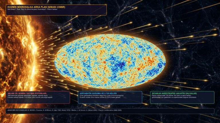 Kozmik Mikrodalga Arka Plan Işıması CMBR 4K İnfografik