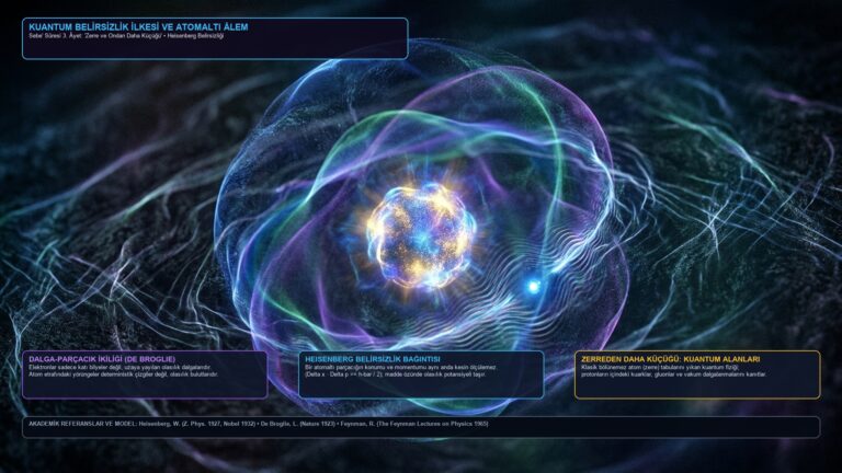 Kuantum Belirsizlik İlkesi ve Atomaltı Âlem 4K İnfografik